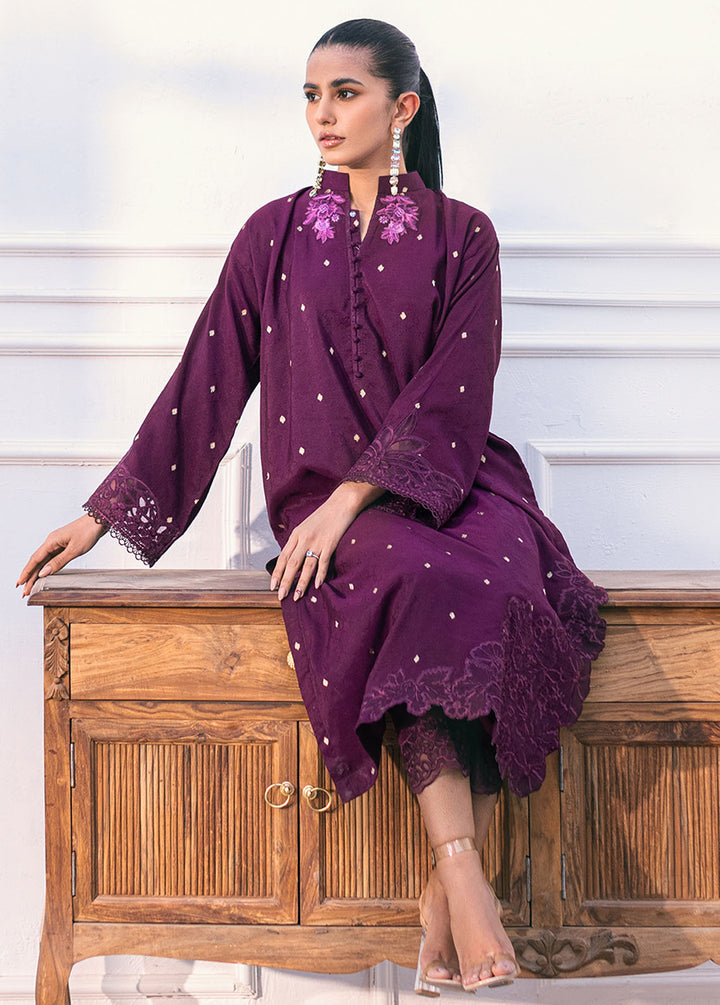 Azure Pret Embroidered Jacquard 2 Piece Suit Lavender Bloom