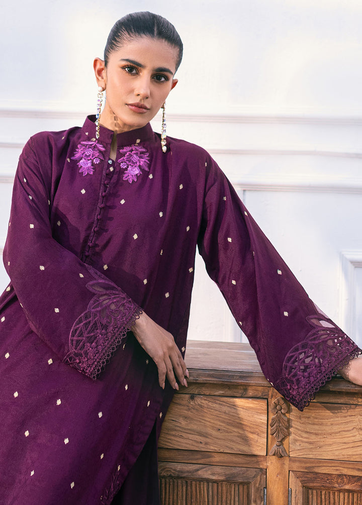 Azure Pret Embroidered Jacquard 2 Piece Suit Lavender Bloom