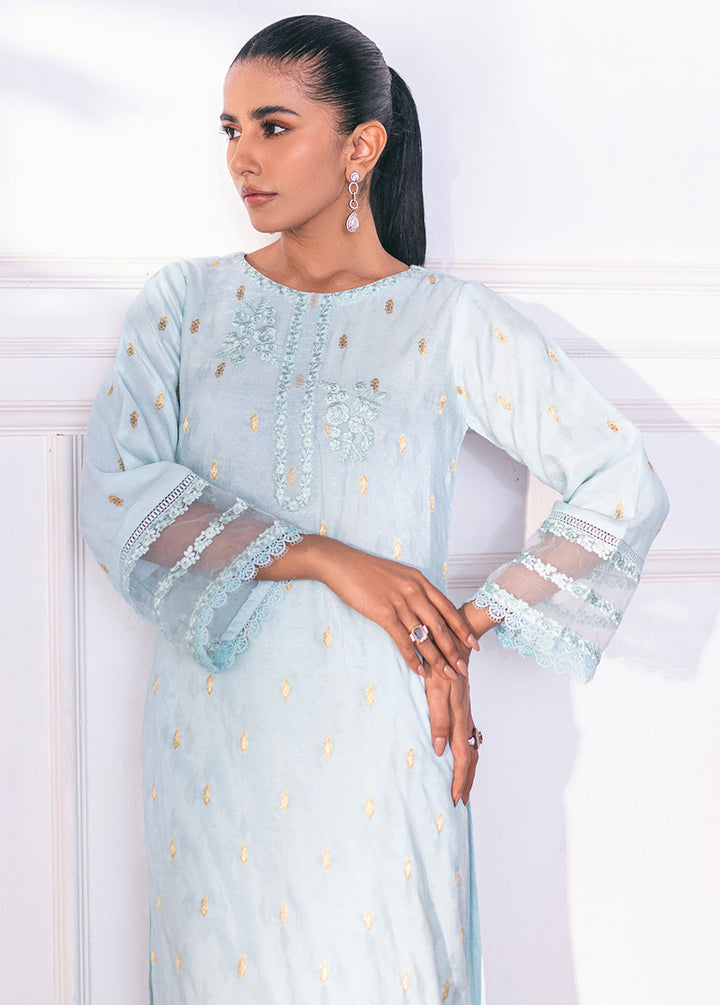 Azure Pret Embroidered Jacquard 2 Piece Suit Marine Mist