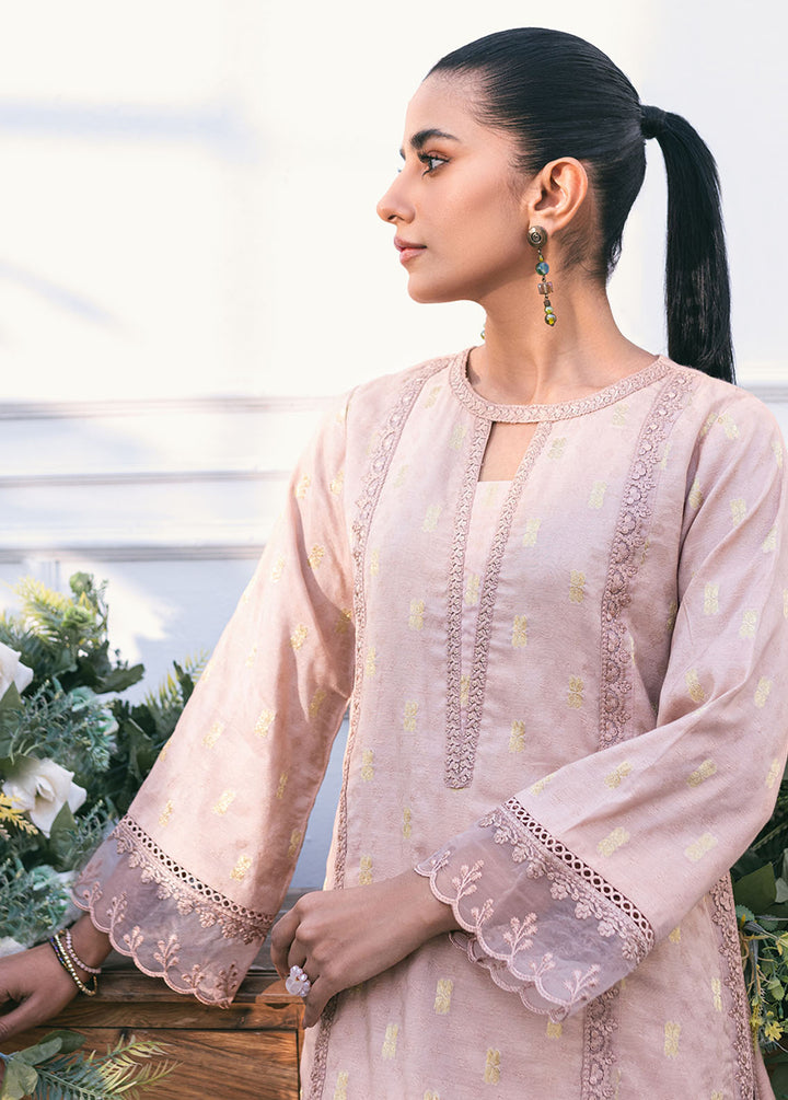 Azure Pret Embroidered Jacquard 2 Piece Suit Sunstone