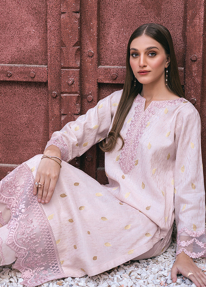 Azure Pret Embroidered Jacquard 2 Piece Suit Tinted Peony