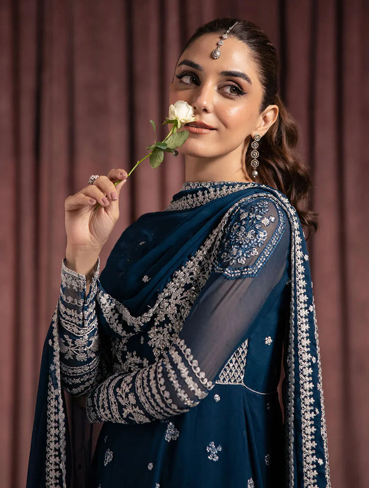 Azure Pret Embroidered Net 3 Piece Suit Aquatic Whisper