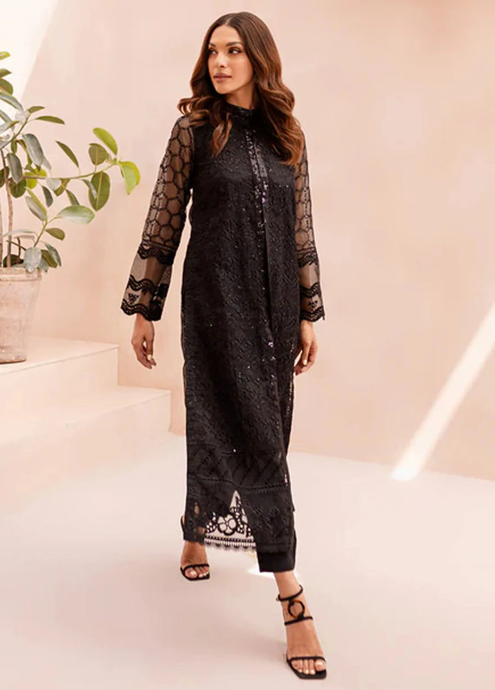 Azure Pret Embroidered Organza 2 Piece Suit Noir Nymph