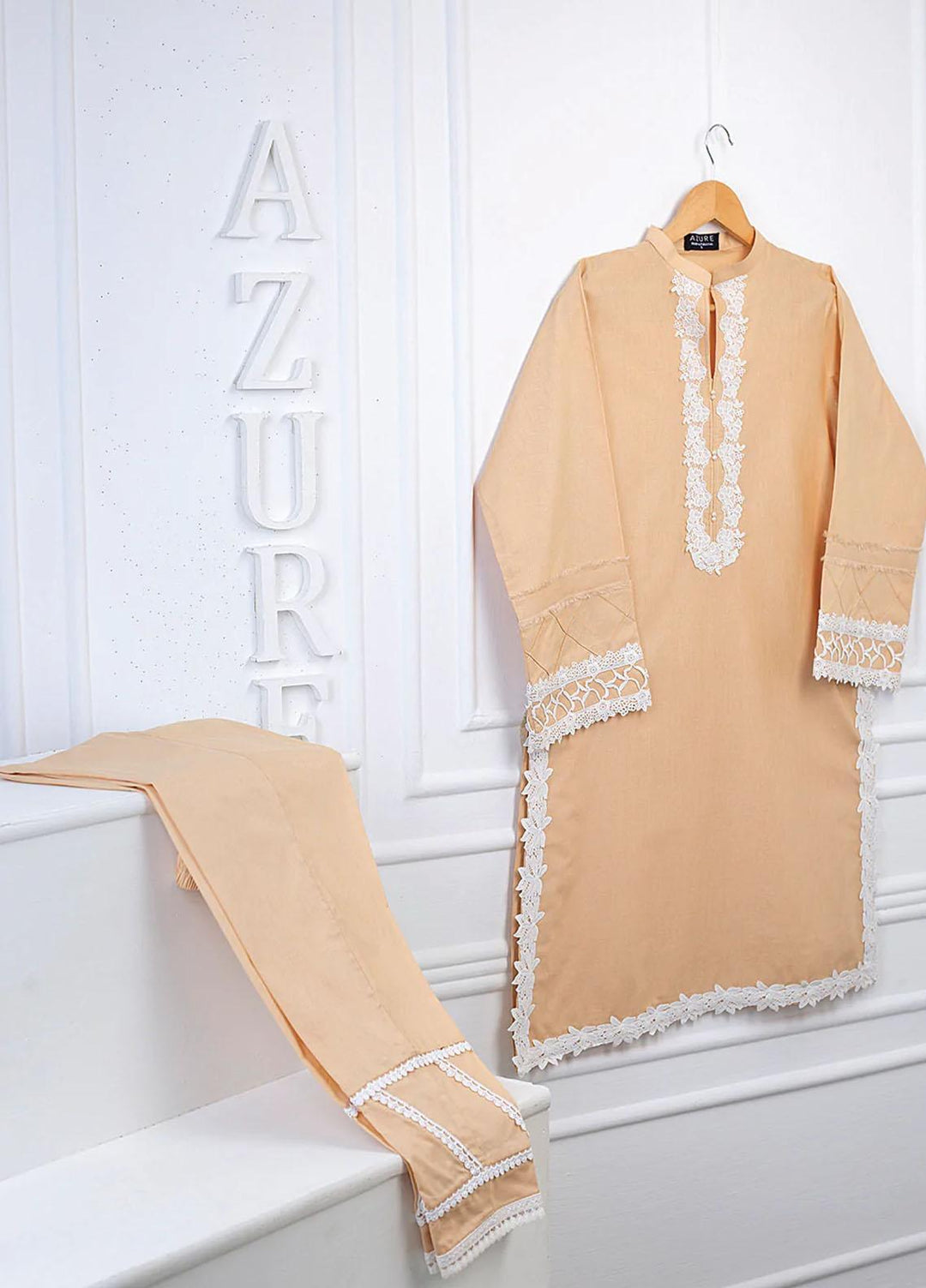 Azure Casual Pret Lawn 2 Piece Dress Peach Bliss PBCL01