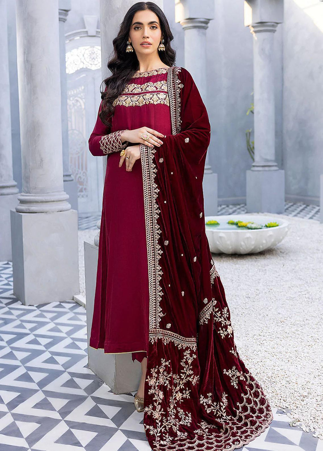Azure Pret Luxury Velvet 3 Piece Roselle