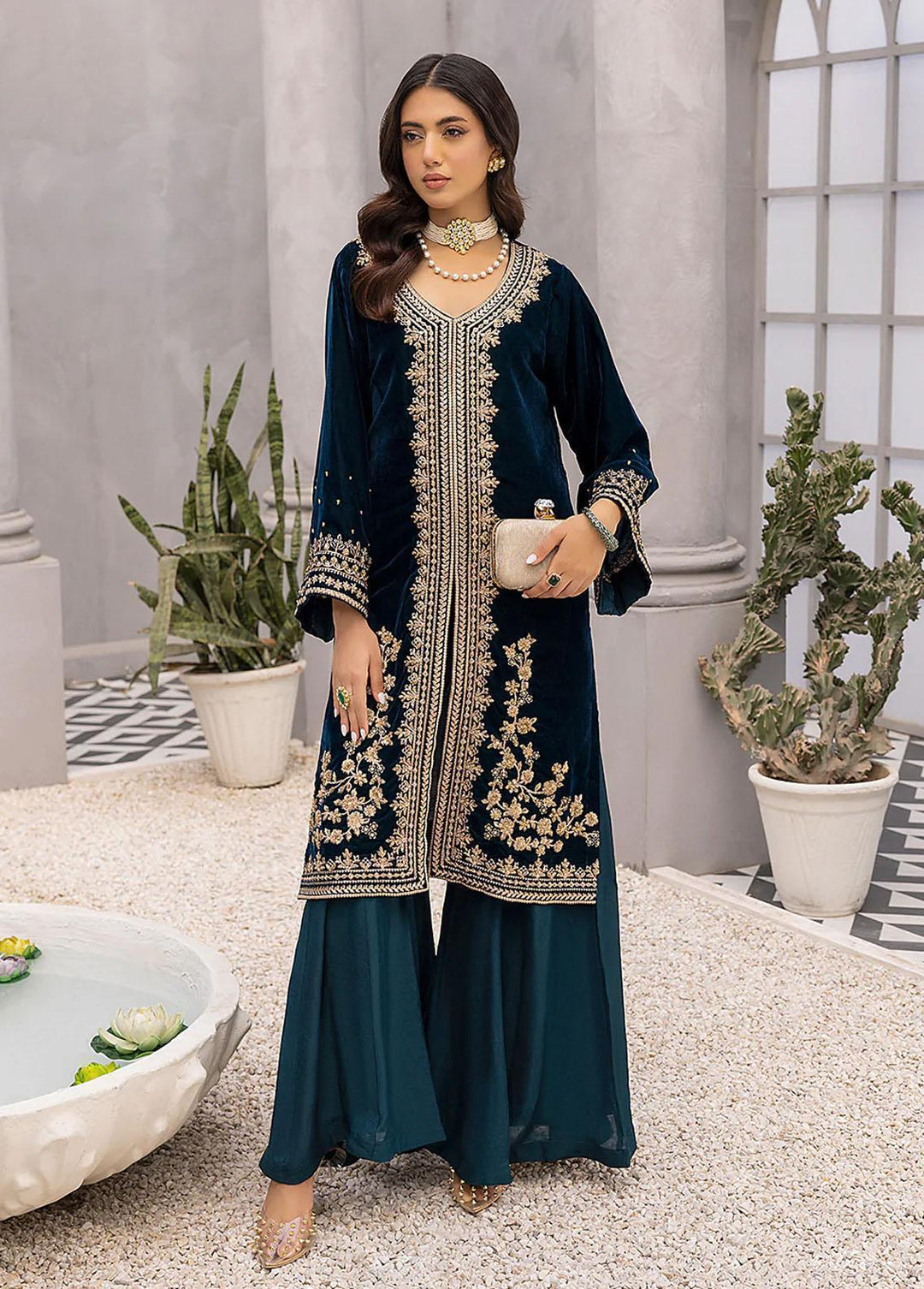 Azure Pret Luxury Velvet 2 Piece Royal Galore