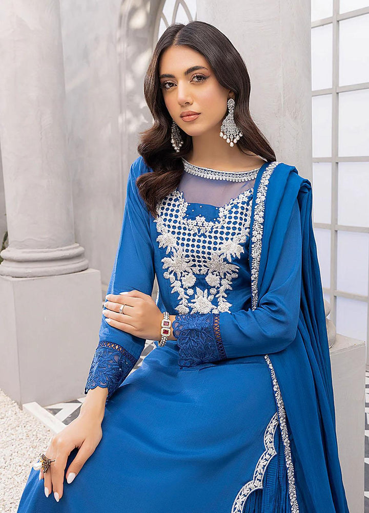 Azure Luxury Pret  Silk 3 Piece Dress Aegean Bliss ABVG336