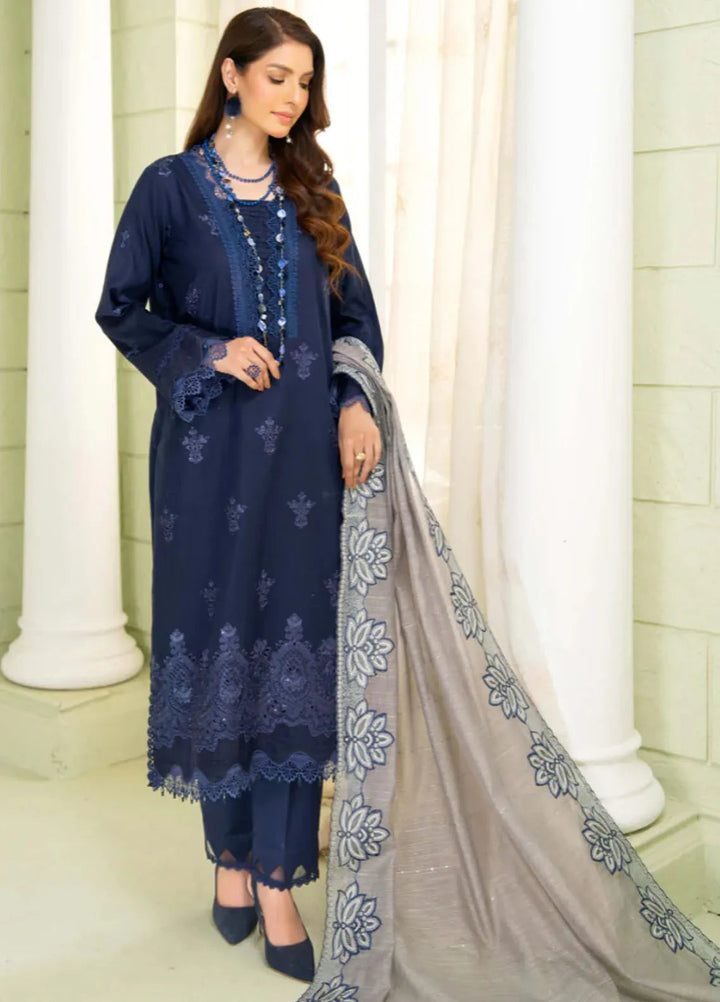 Baad e Baharan by Humdum  Chikankari Lawn Suit Unstitched 3 Piece HD24B D-03 - Summer Collection