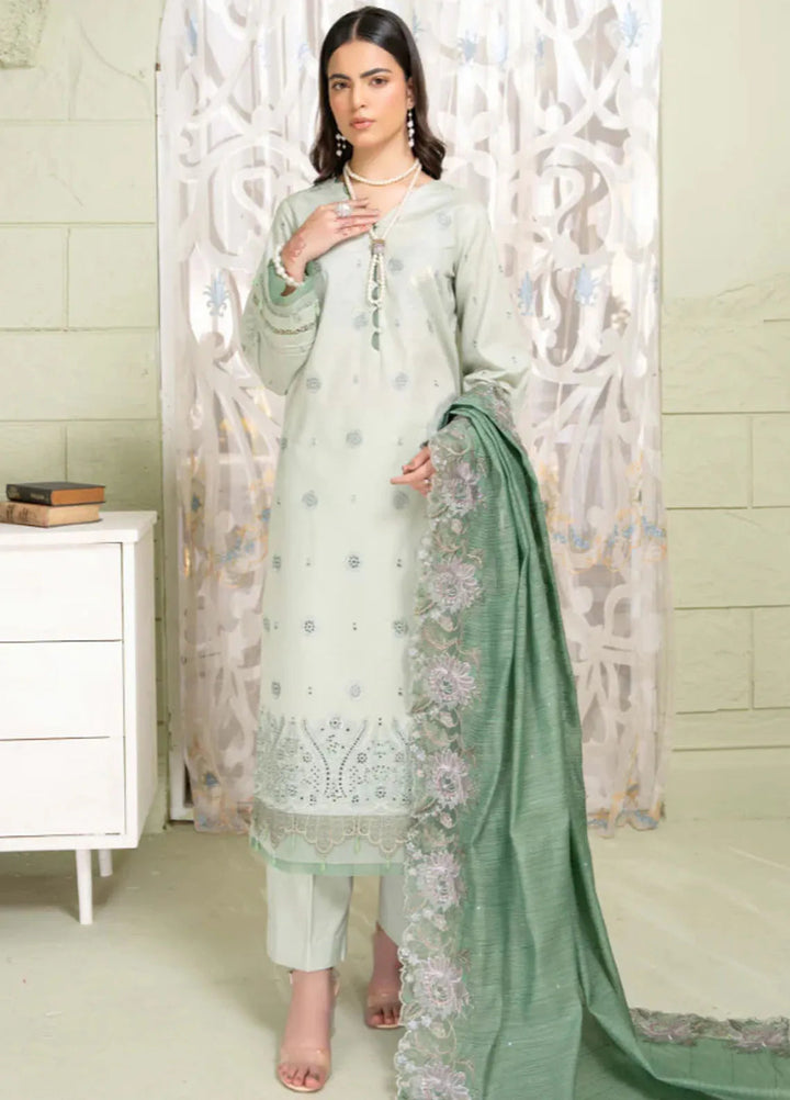 Baad e Baharan by Humdum  Chikankari Lawn Suit Unstitched 3 Piece HD24B D-05 - Summer Collection