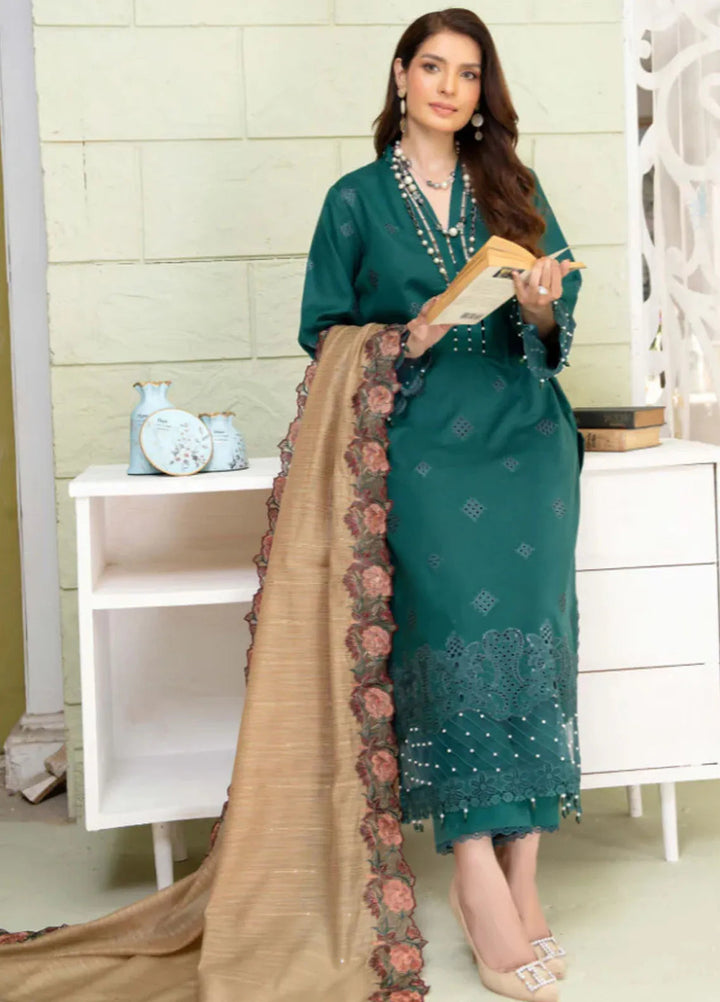 Baad e Baharan by Humdum  Chikankari Lawn Suit Unstitched 3 Piece HD24B D-07 - Summer Collection