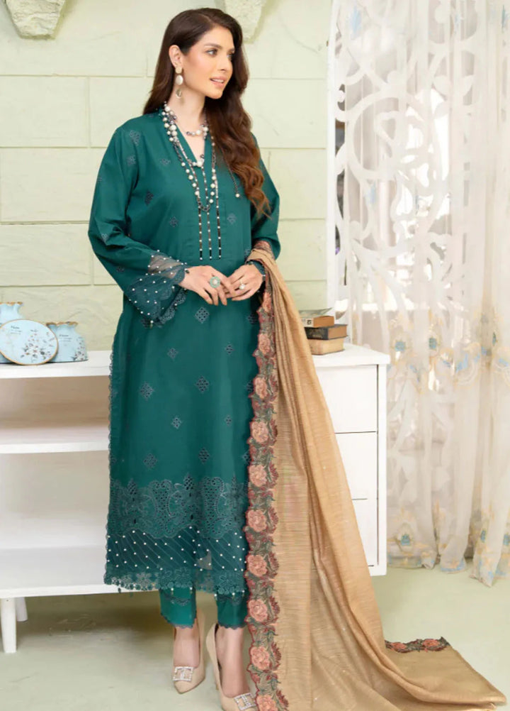 Baad e Baharan by Humdum  Chikankari Lawn Suit Unstitched 3 Piece HD24B D-07 - Summer Collection