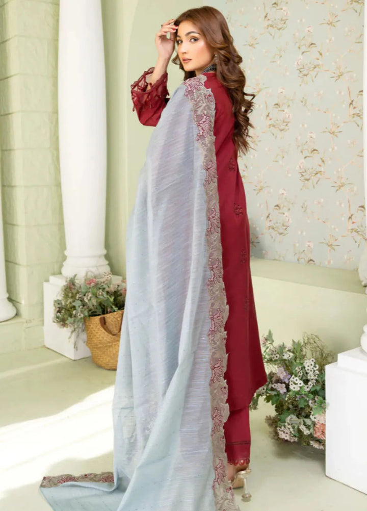 Baad e Baharan by Humdum  Chikankari Lawn Suit Unstitched 3 Piece HD24B D-08 - Summer Collection