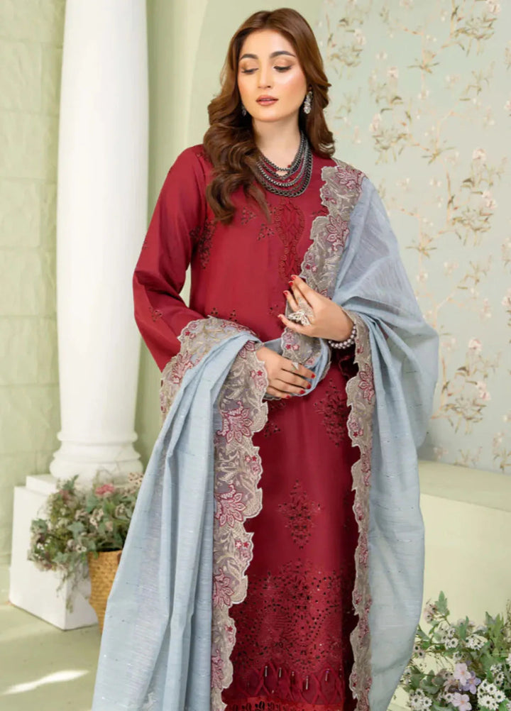 Baad e Baharan by Humdum  Chikankari Lawn Suit Unstitched 3 Piece HD24B D-08 - Summer Collection