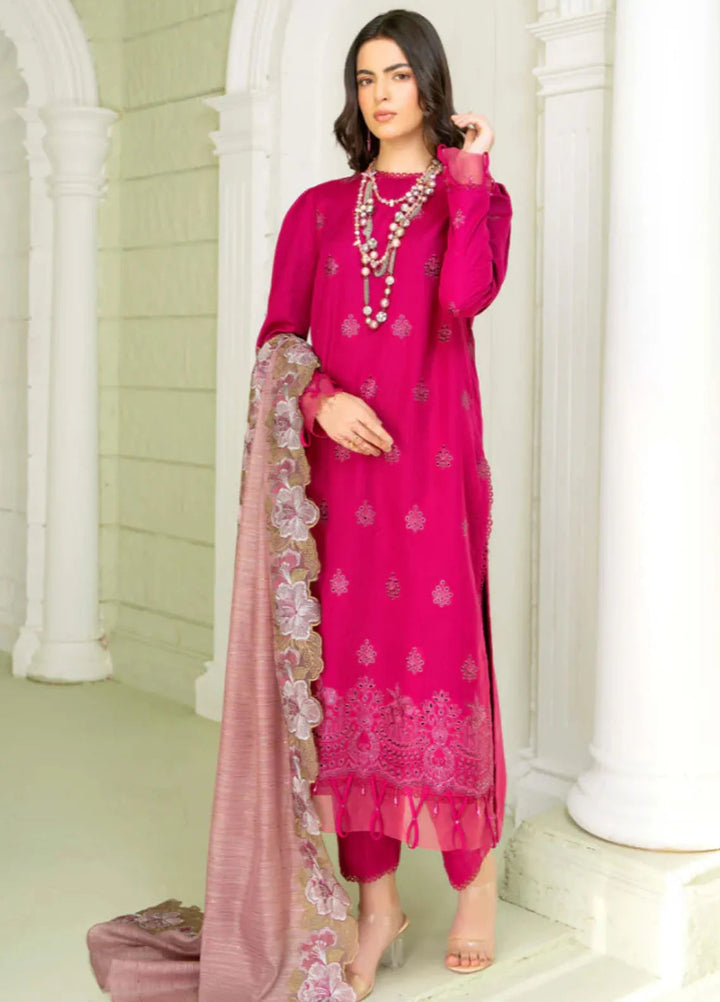 Baad e Baharan by Humdum  Chikankari Lawn Suit Unstitched 3 Piece HD24B D-10 - Summer Collection