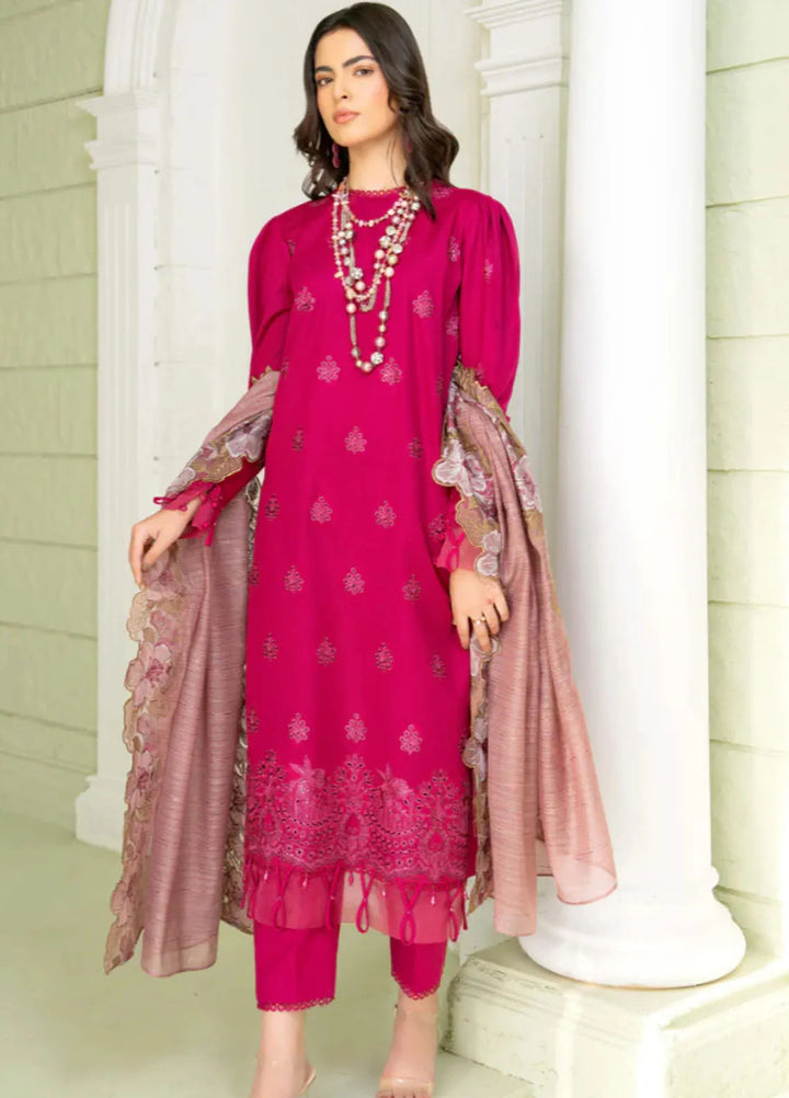 Baad e Baharan by Humdum  Chikankari Lawn Suit Unstitched 3 Piece HD24B D-10 - Summer Collection