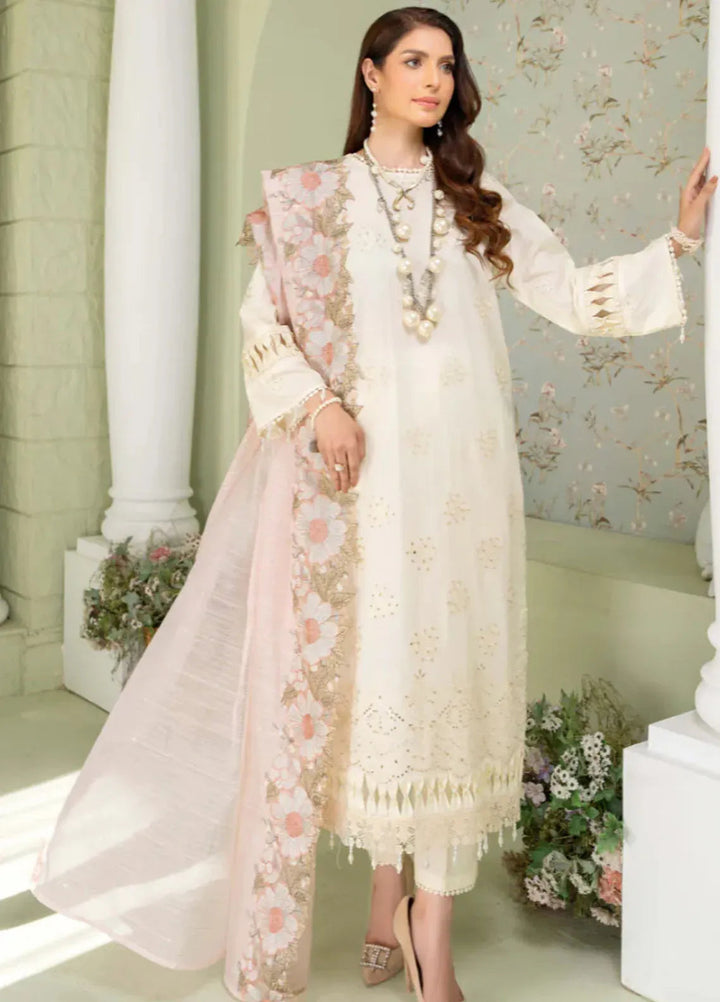 Baad e Baharan by Humdum Pret Chikankari Lawn Suit 3 Piece HD24B D-01