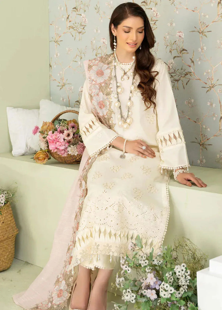 Baad e Baharan by Humdum Pret Chikankari Lawn Suit 3 Piece HD24B D-01