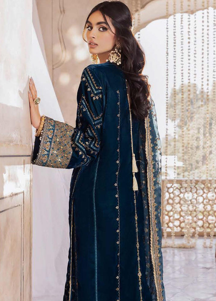 Baagh By AIK Atelier Embroidered Velvet Suits Unstitched 3 Piece AIK22B Look 1 - Winter Collection