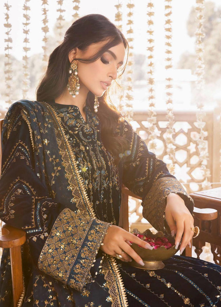 Baagh By AIK Atelier Embroidered Velvet Suits Unstitched 3 Piece AIK22B Look 1 - Winter Collection