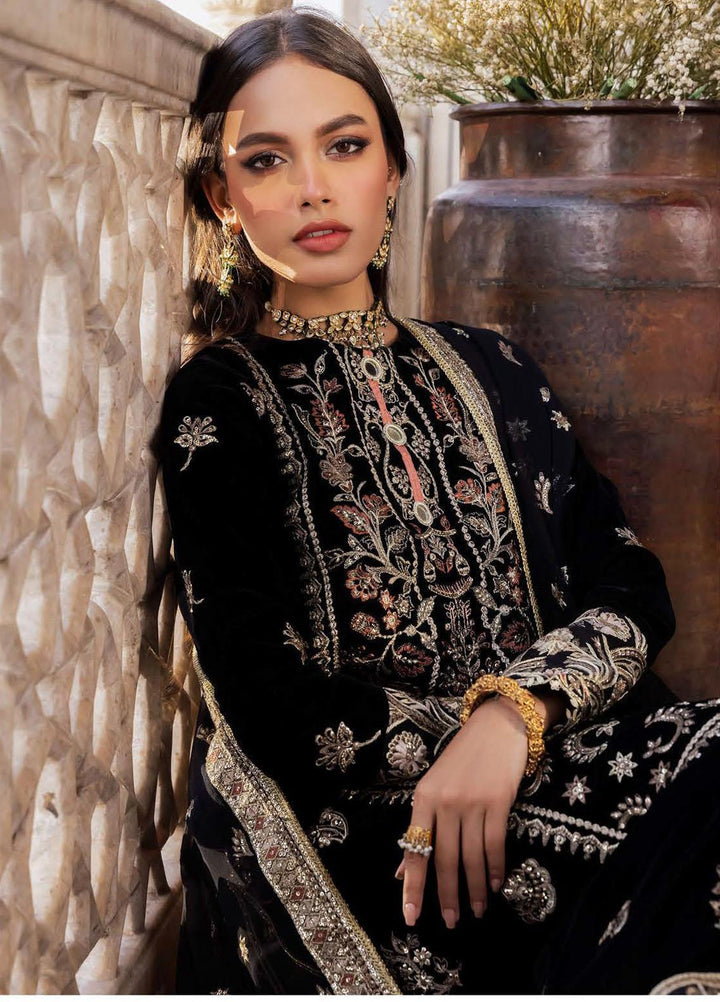 Baagh By AIK Atelier Embroidered Velvet Suits Unstitched 3 Piece AIK22B Look 2 - Winter Collection