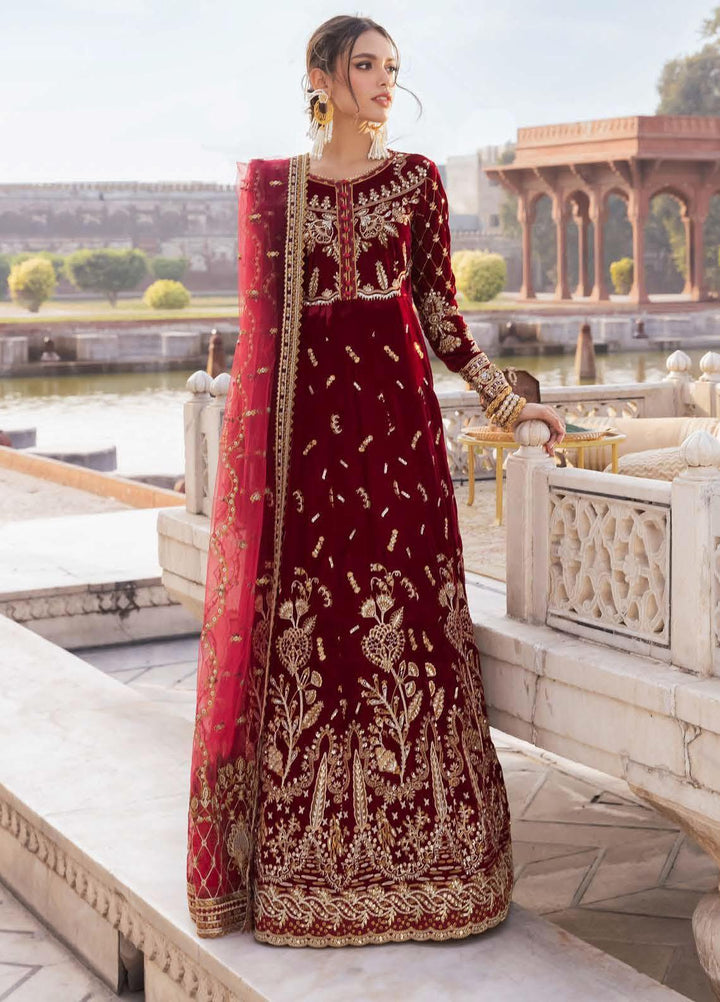 Baagh By AIK Atelier Embroidered Velvet Suits Unstitched 3 Piece AIK22B Look 5 - Winter Collection