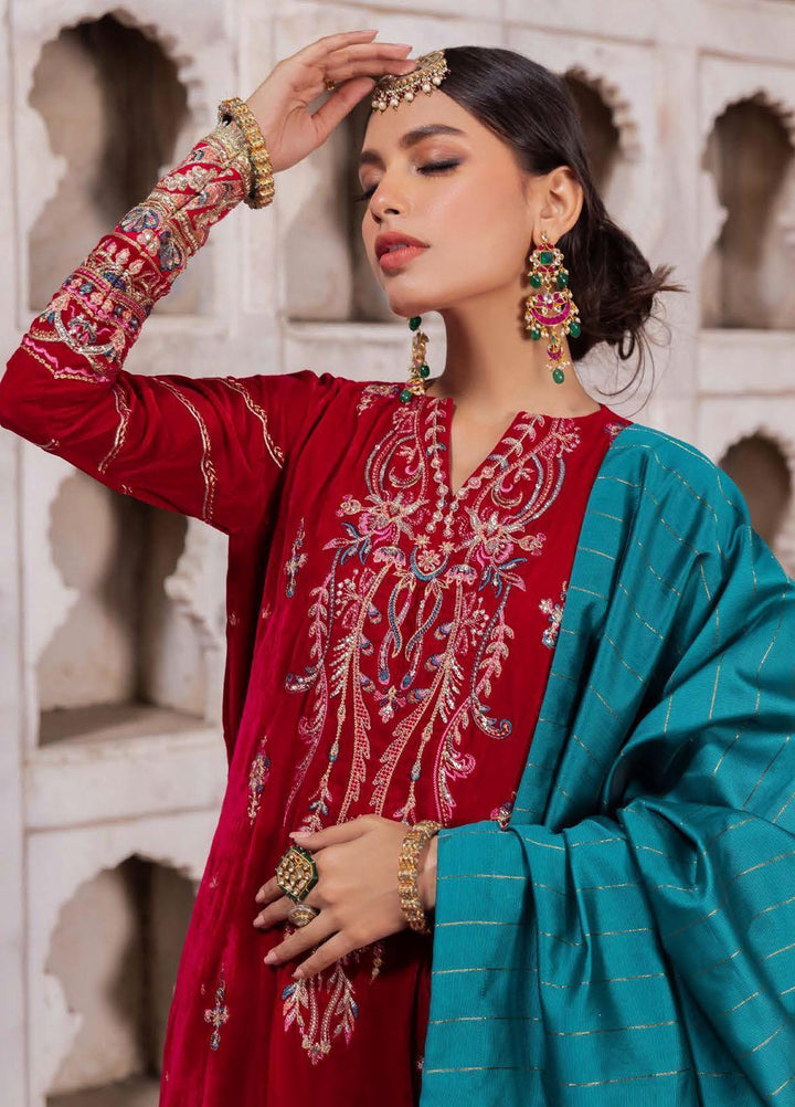 Baagh By AIK Atelier Embroidered Velvet Suits Unstitched 3 Piece AIK22B Look 9 - Winter Collection