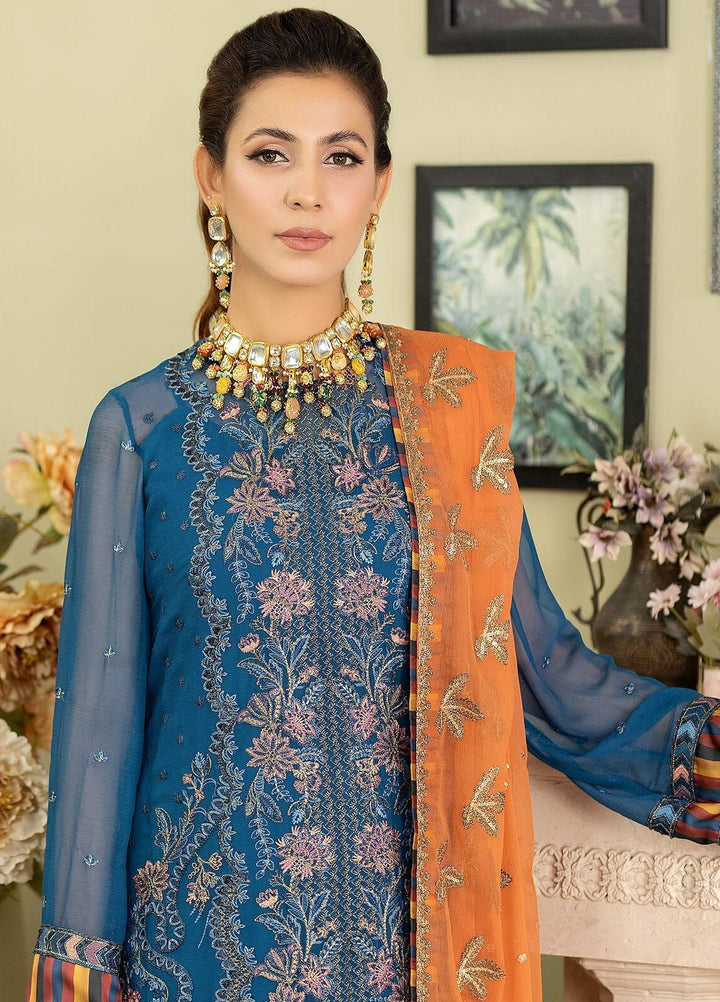 Baagh By Imrozia Premium Embroidered Chiffon Suits Unstitched 3 Piece IMP23BG M-47 Gull Bahar - Formal Collection