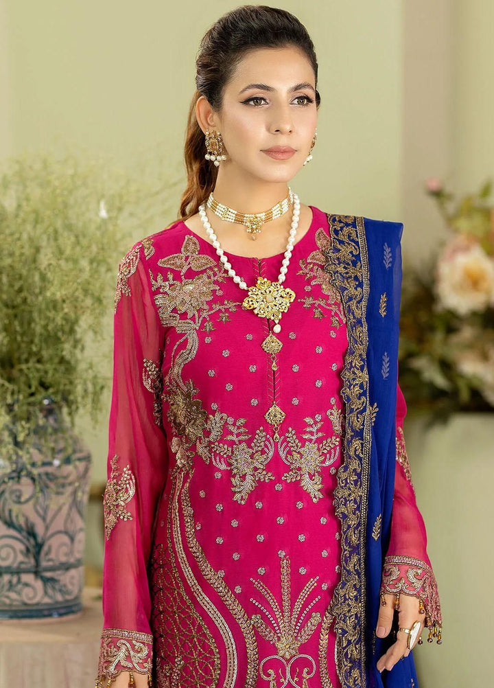 Baagh By Imrozia Premium Embroidered Chiffon Suits Unstitched 3 Piece IMP23BG M-48 Kanwal - Formal Collection