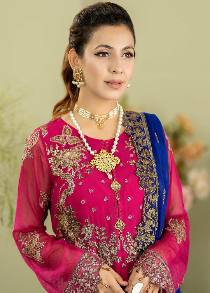 Baagh By Imrozia Premium Embroidered Chiffon Suits Unstitched 3 Piece IMP23BG M-48 Kanwal - Formal Collection