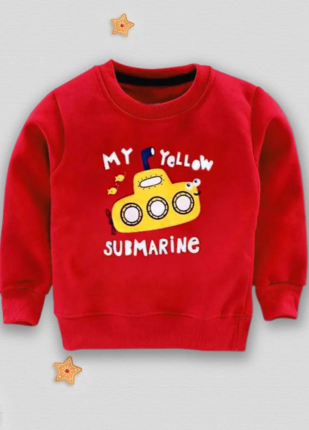 Baby Nest Bnbsws 40 Sweatshirt For Kids My Yellow Submarine Red-1310