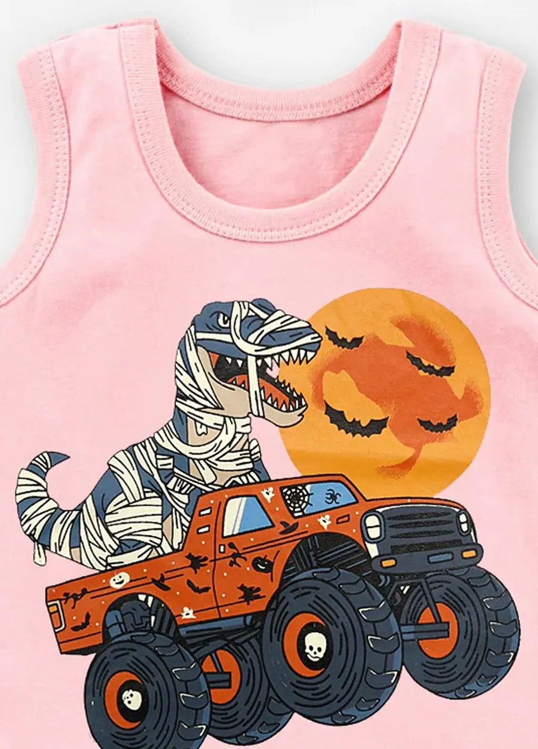 Baby Nest Boys Sando Dinosaur Truck Pink