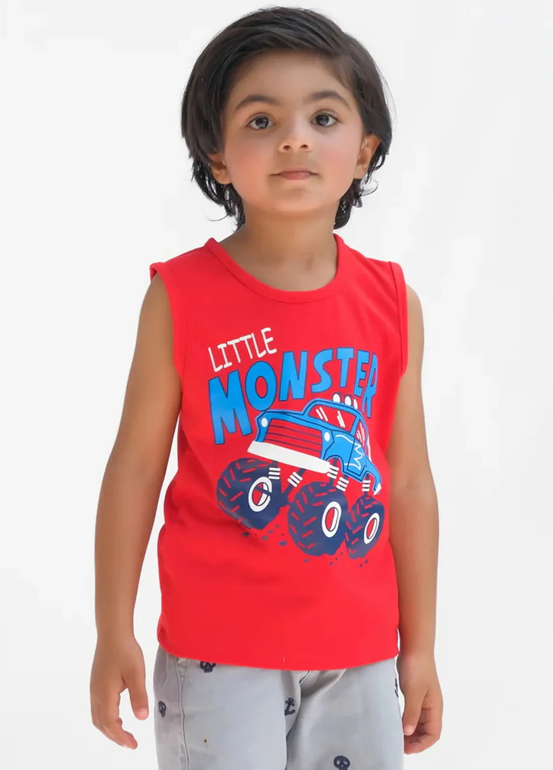 Baby Nest Boys Sando Little Monster Red