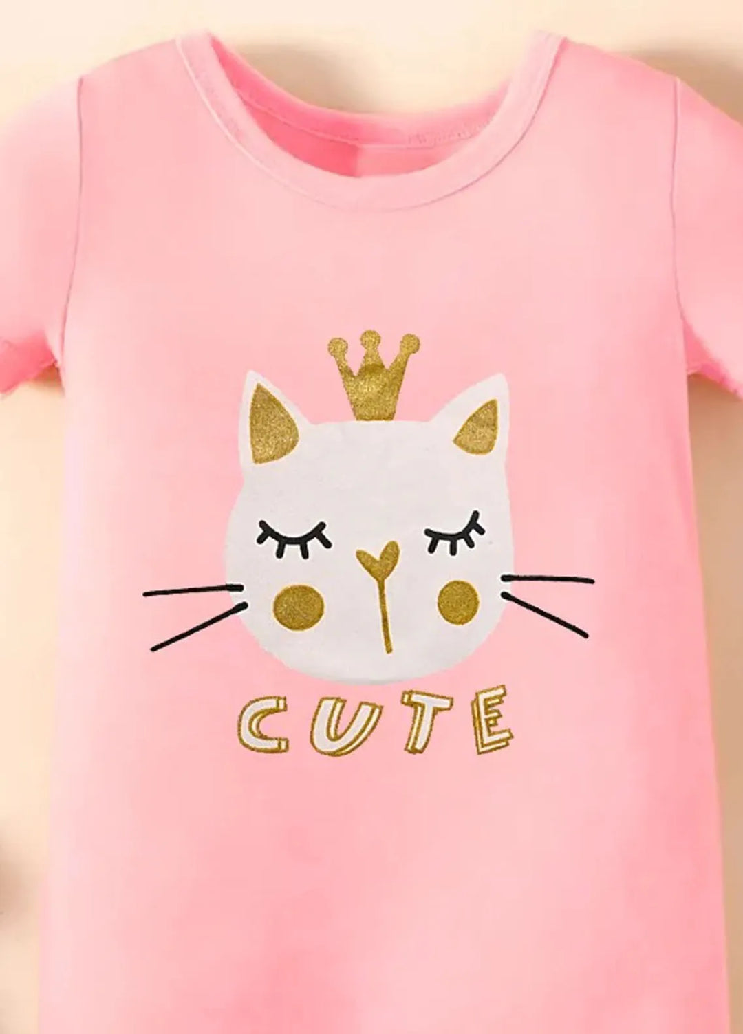 Baby Nest Casual Romper Cute Kitty - Pink
