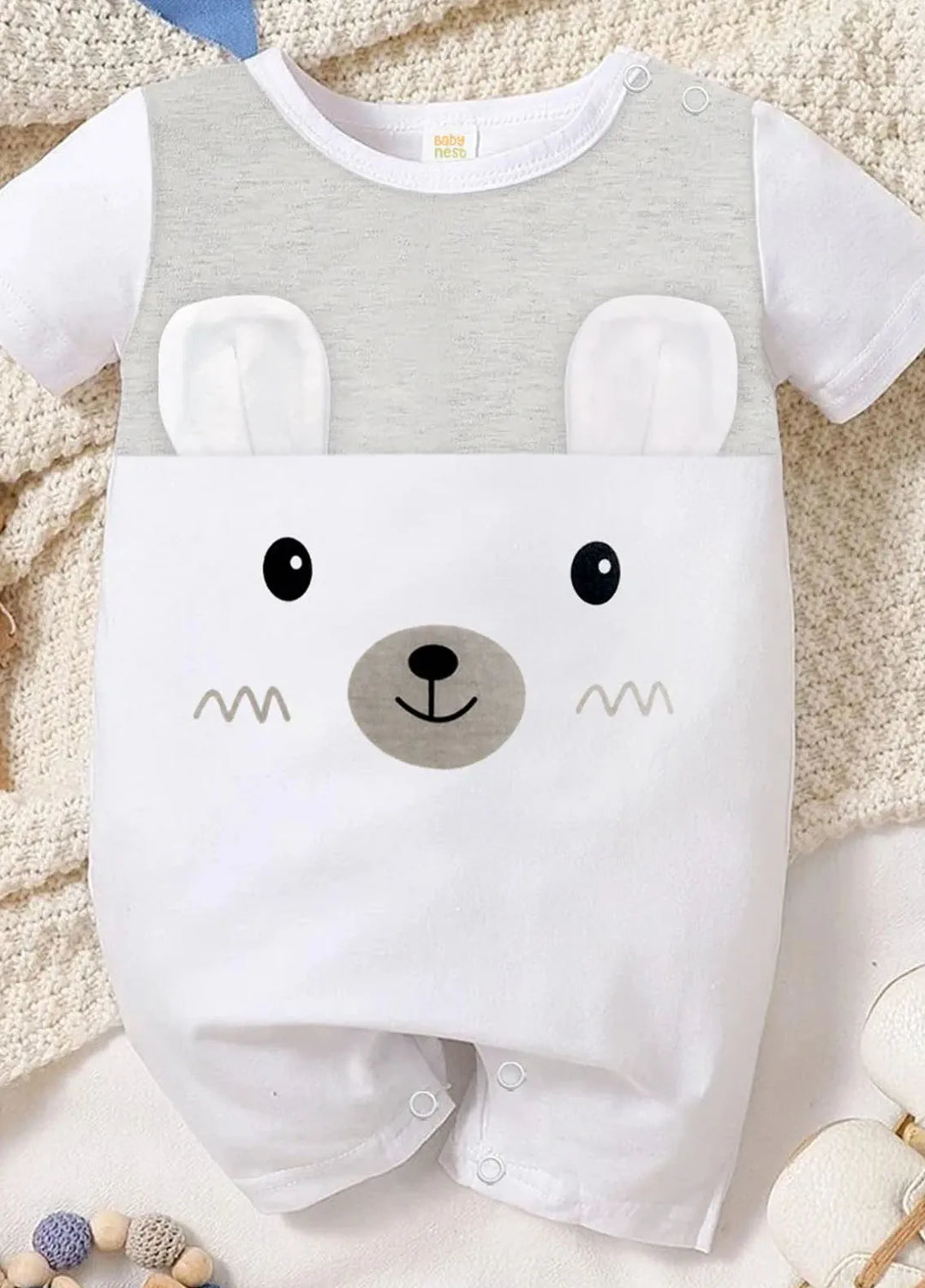 Baby Nest Casual Romper White Bear