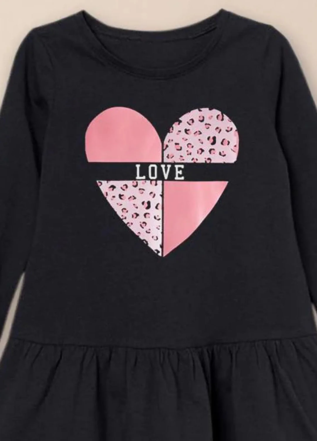 Baby Nest Frock Frocks Pink Heart BNBPF-46-D3 Black