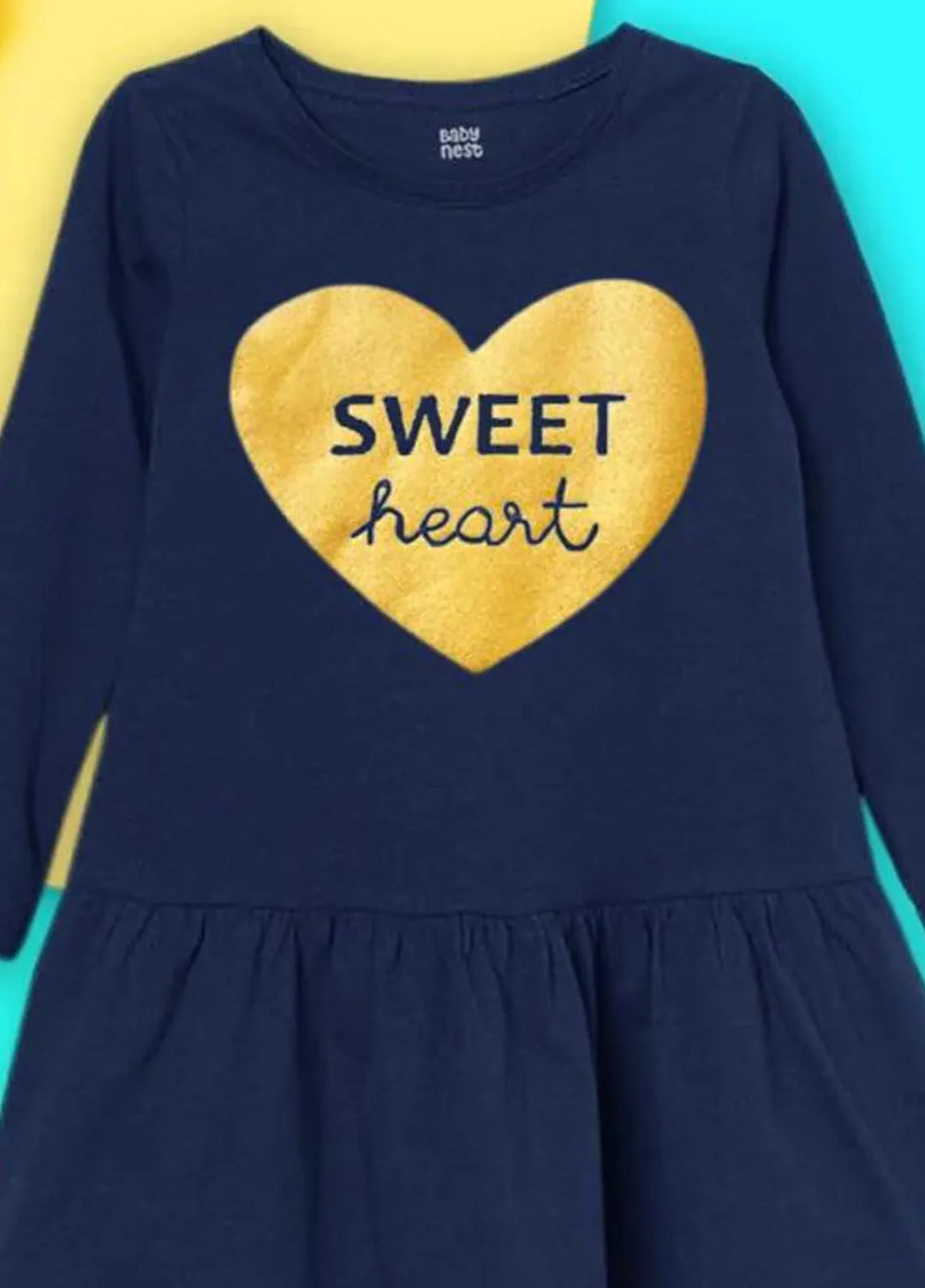 Baby Nest Frock Frocks Sweet Heart BNBPF-52-D7 Blue
