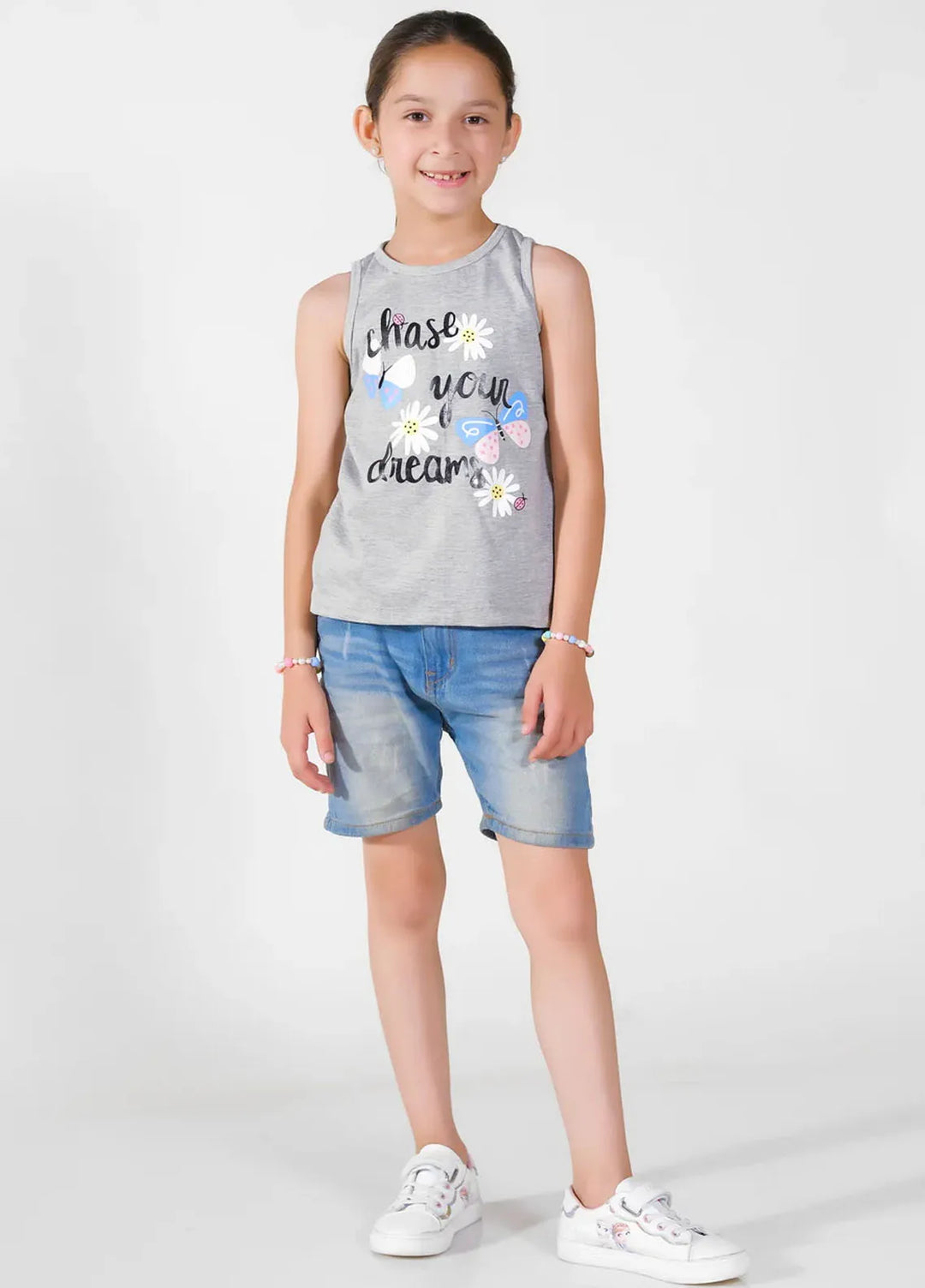 Baby Nest Girls Sando Chase Your Dream Light Gray