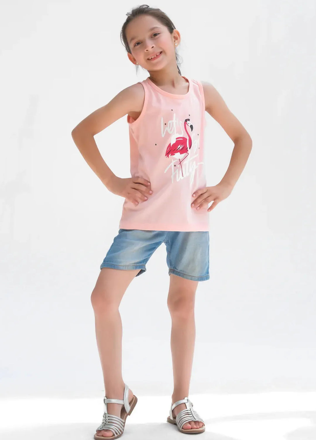 Baby Nest Girls Sando Lets Go Firty Pink