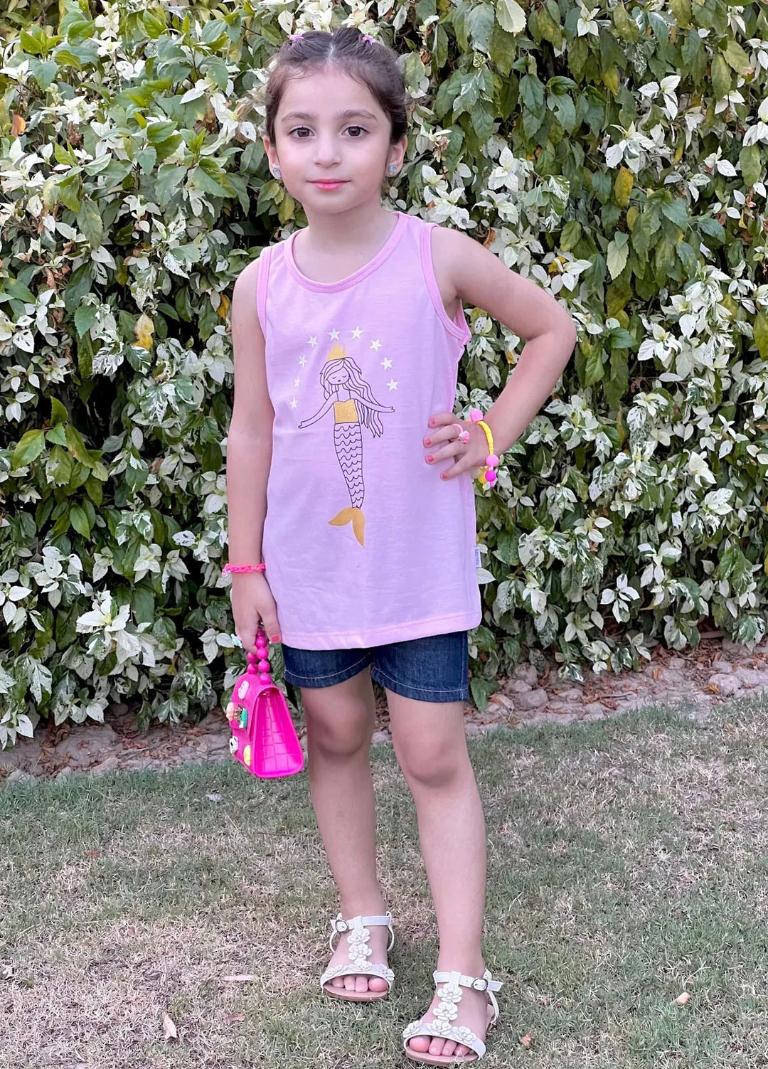 Baby Nest Girls Sando Mermaid Pink