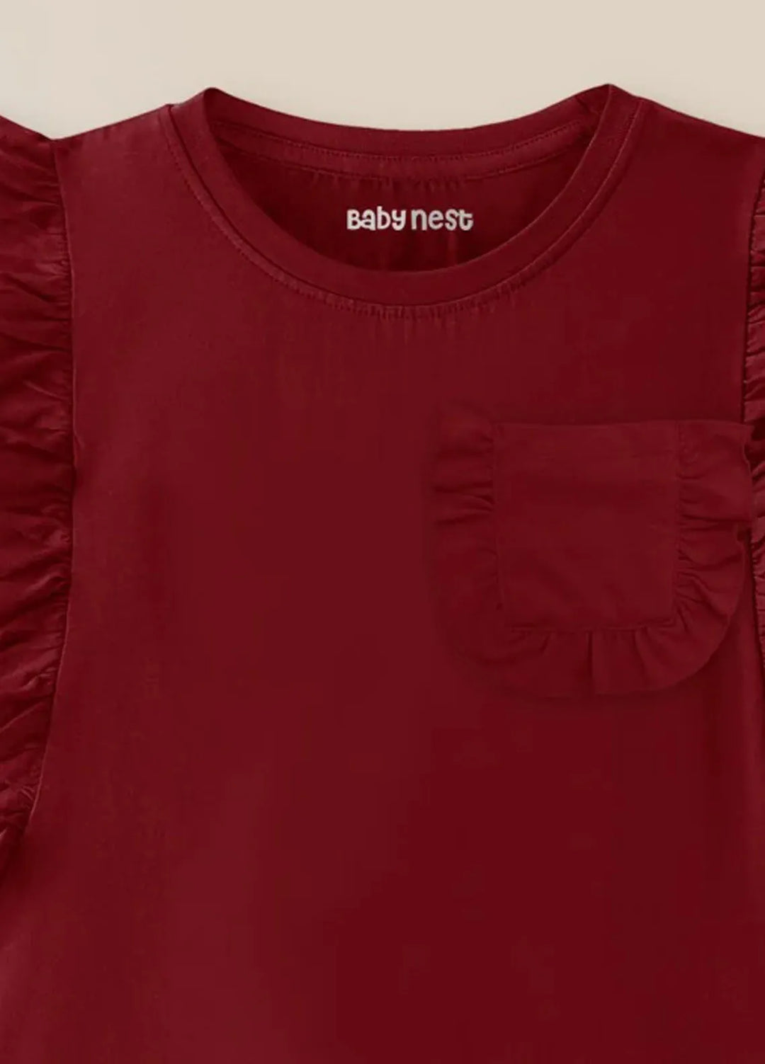 Baby Nest Girls T Shirt Tee Summer Mahroon