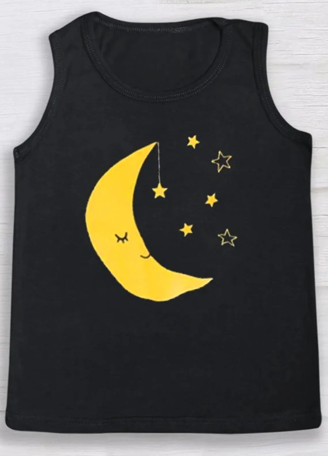 Baby Nest Kids Sando Bnbbs-103 Yellow Moon Black