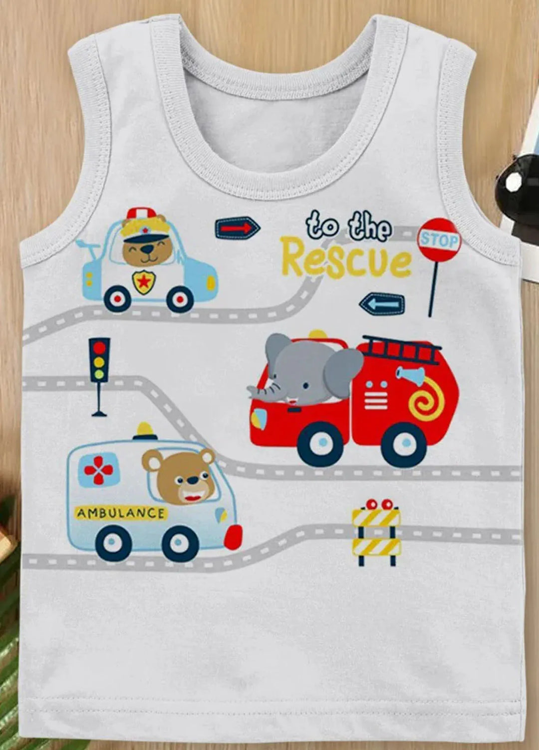 Baby Nest Kids Sando Bnbbs-167 Rescue Light Grey