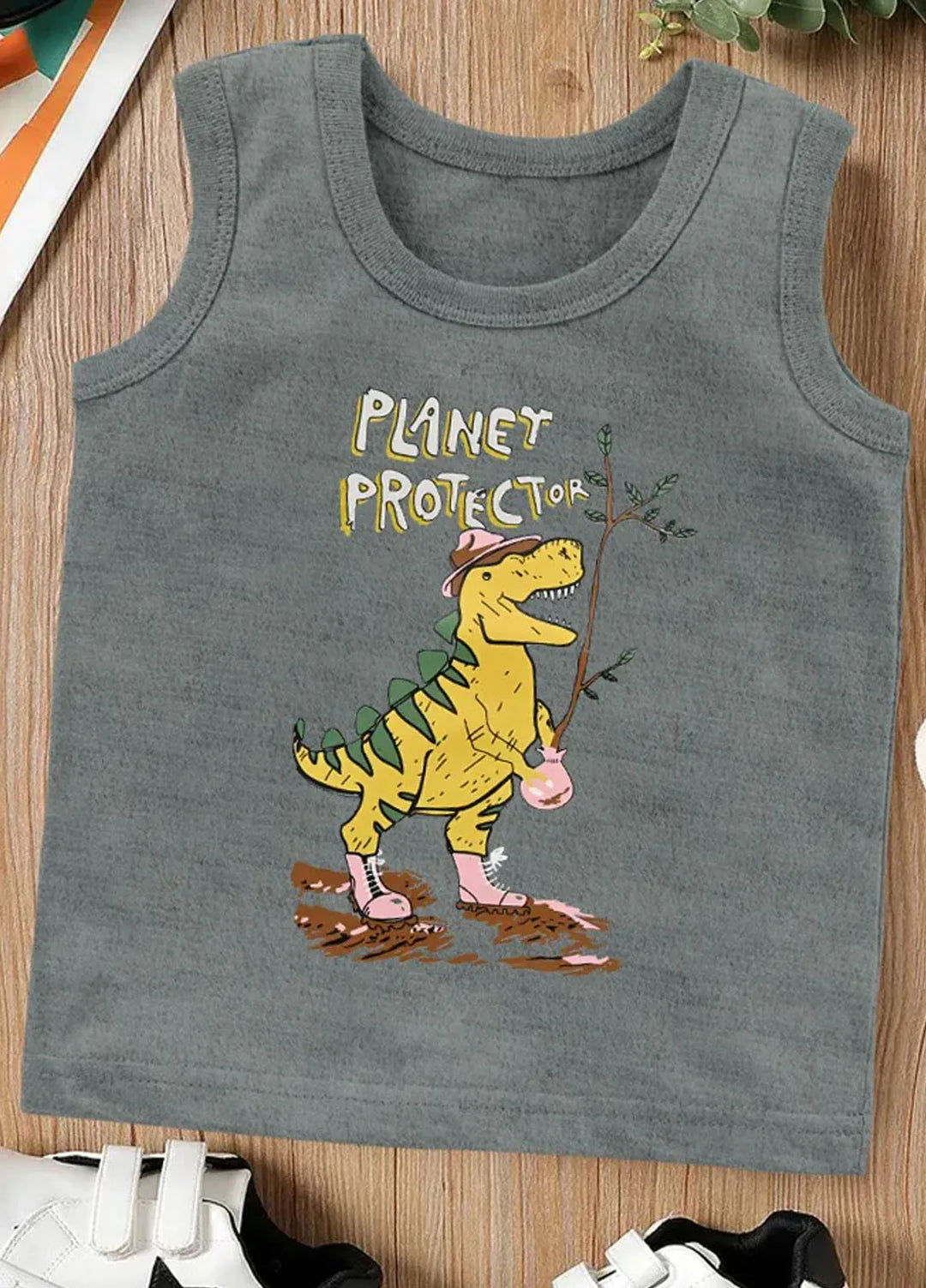 Baby Nest Kids Sando Bnbbs-173 Planet Protector Dark Grey