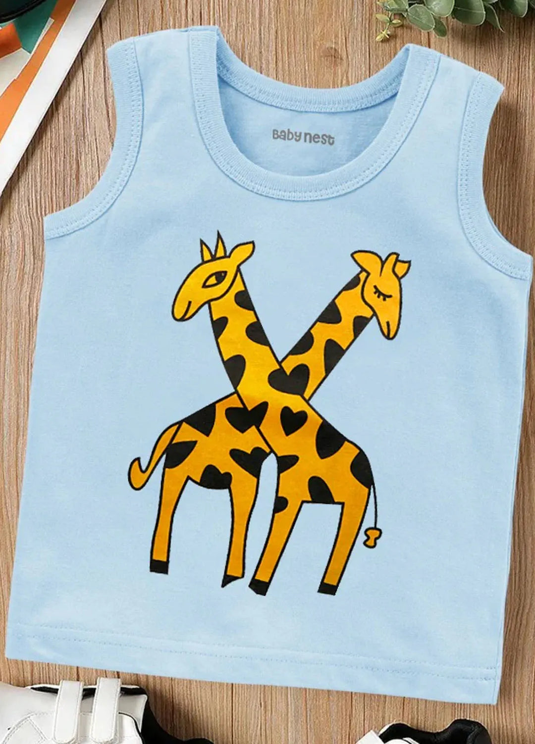 Baby Nest Kids Sando Girraffe Light Blue