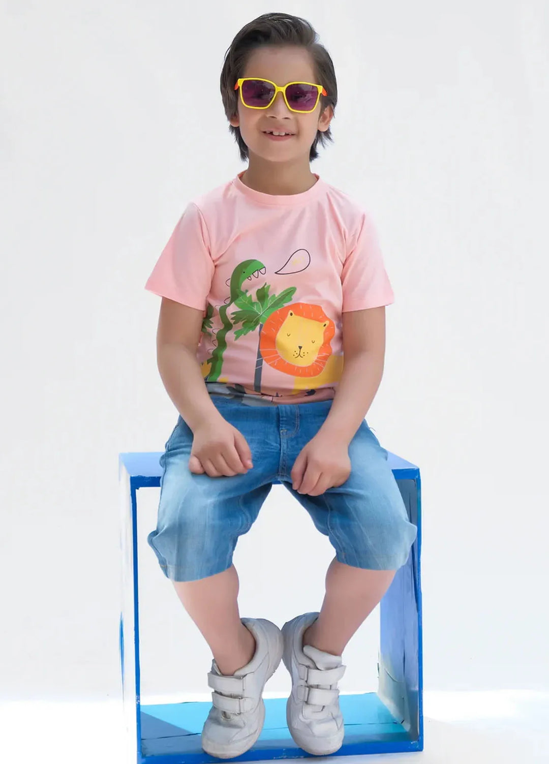 Baby Nest Kids T Shirt Animal Kingdom Light Pink