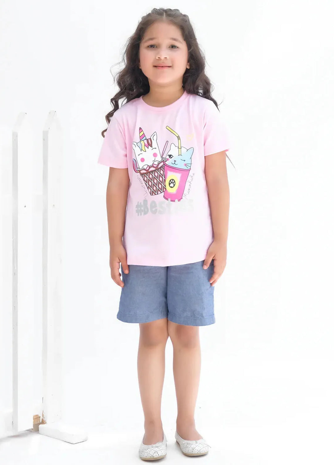 Baby Nest Kids T Shirt Unicorn besties Light Pink
