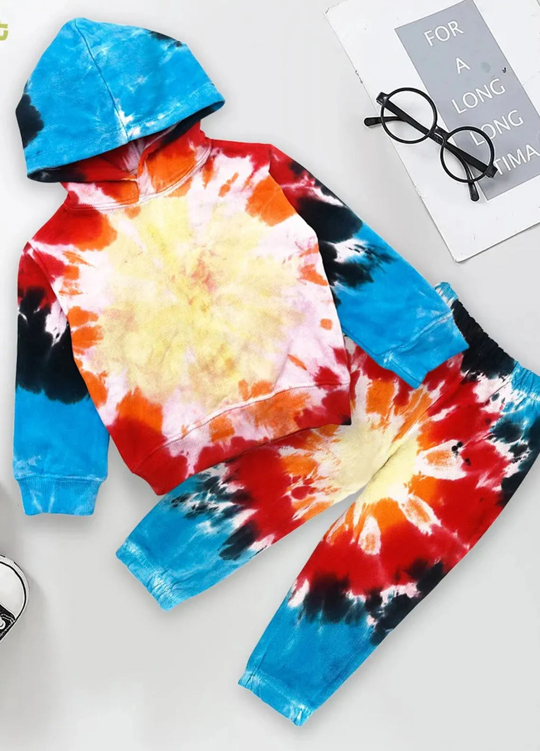 Baby Nest Premium Hoodie Set Tie Dye Multi Yellow-1299