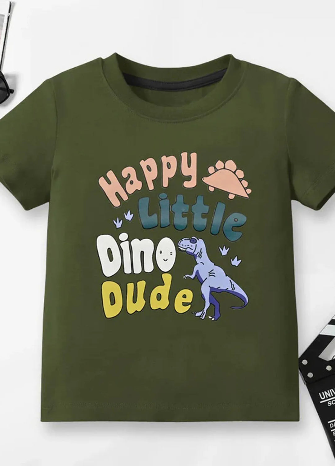 Baby Nest Pret 1 Piece Dino Dude Half Sleeves T-Shirt - Green - Sbt-344