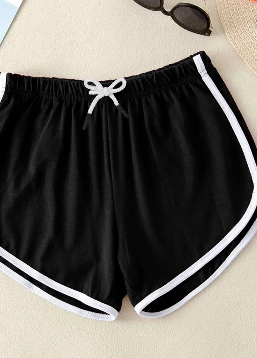 Baby Nest Pret 1 Piece Dolphin Shorts - Black- White Lines