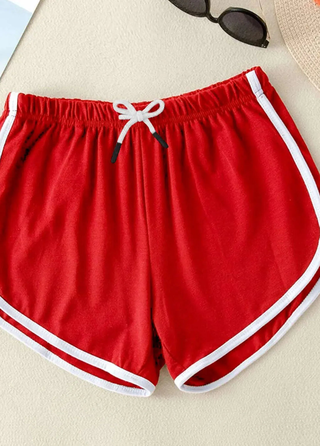 Baby Nest Pret 1 Piece Dolphin Shorts - Red- White Lines
